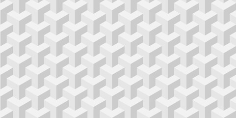 Wall Mural - 	
Abstract geometric structure mosaic and tile square background with cubes pattern. Seamless geometric pattern abstract background. abstract cubes geometric white and gray color hexagon technology.