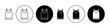 Sleeveless shirt vector icon set in black color. Suitable for apps and website UI designs