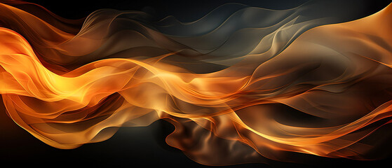 Wall Mural - Fire flames over black background. Banner. Copy space. Generative AI