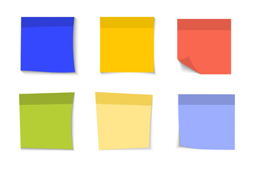 Leinwandbilder - Note sticker. Post note sticker. Set of multi-colored stickers. Sticky notes paper. Sticky note paper sheets collection. Collection of different colored sheets of note papers. Paper note piece