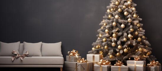 Canvas Print - Room with a Christmas theme and room for text