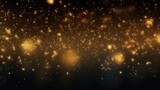 Fototapeta Kosmos - Gold glowing stars and particle background.