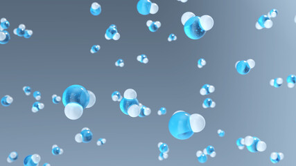 Wall Mural - flying water molecules