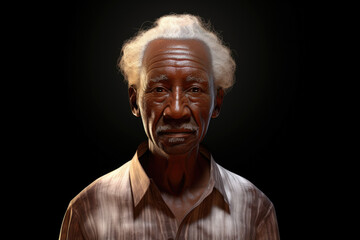 Wall Mural - A picture of a man with white hair wearing a brown shirt. This versatile image can be used in various contexts.