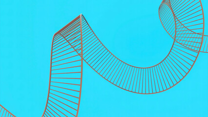 Wall Mural - rotating 3d spiral with stripes. design. ribbon 3d spiral with stripes on colored background. ribbon