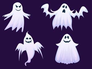 Wall Mural - Creepy ghosts collection,  halloween decoration elements