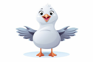 Wall Mural - vector design, cute animal character of a seagull