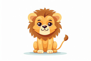 Wall Mural - vector design, cute animal character of a lion