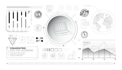 Wall Mural - set of infographic elements about e-payments and international transfers.