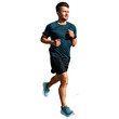Running athlete male fitness active lifestyle. A confident strong man in full growth, motivation and health.  Runner workout warm-up in sportswear and comfortable shoes.