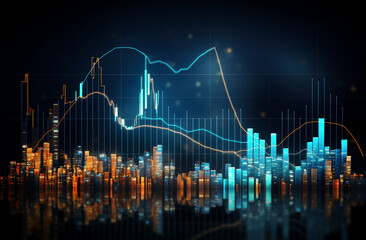 Wall Mural - Growing business data chart 3d illustration