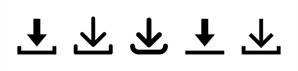 Leinwandbilder - Download files icons vector set for web site or application. Various simple download icon isolated from the background. Vector 10 eps.