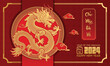 Vietnamese New Year of the Dragon. Vietnamese New Year 2024  (Translation : Happy new year )	