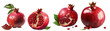 Pomegranates isolated on transparent background generative ai