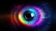 Rainbow eye as AI concept