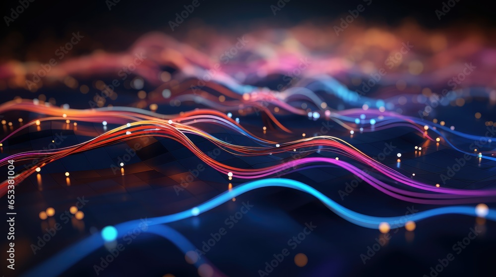 Computer Digital Flow system digital data flow illustration business artificial, intelligence ...