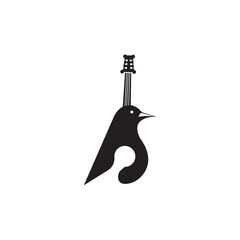 Wall Mural - guitar bird creative music logo abstract vector illustration design