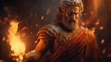 Fototapeta  - Vulcan - The roman god of fire and smithing.generative ai
