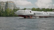 Luxury Tourist Speedboat Raketa Rides Tourists Along The Neva Canal