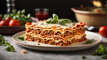 Lasagna With Tomato Sauce And Basil