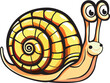 Cartoon styled snail on a white background