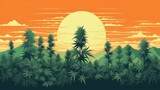 Fototapeta  - banner of Uplifting marijuana bud Cannabis strain