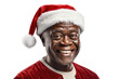 © Fotograf - A man wearing a Santa hat with a cheerful smile. Perfect for holiday-themed designs and advertisements.