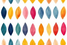 Abstract Leaves Seamless Repeating Pattern In Oil Pastel Style