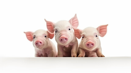 Wall Mural - Beautiful Piglets with copyspace