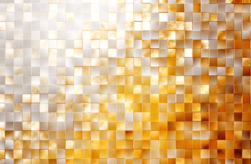 Wall Mural - gold and silver colors tile background with small squares