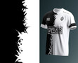Kurzärmliges Schwarz-Weiß-T-Shirt . Ideal für verschiedene Sportarten. Erstellt von Infinity Impact.