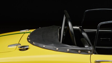 Poster - Roll cage on a yellow sports car