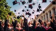 © Creative Station - A Group Of Students Celebrating Their Graduation By Throwing their hats