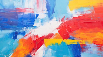 Sticker - Abstract Brushstrokes in Bold Primary Colors