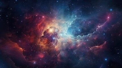 Wall Mural - Abstract Cosmic Art with Nebulae and Stars