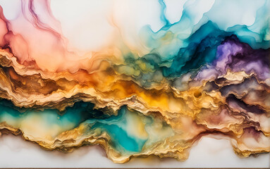 Wall Mural - Abstract liquid background in alcohol ink style