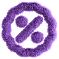 Wall Mural - Purple fluffy 3D sale icon