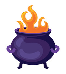 Sticker - halloween cauldron flame