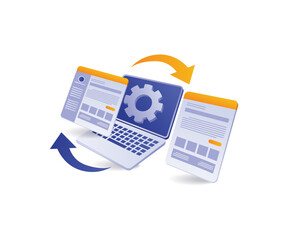 Wall Mural - the process of creating a web developer layout