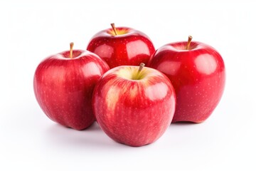 Wall Mural - Fresh red apples isolated on a pristine white background. Generative AI