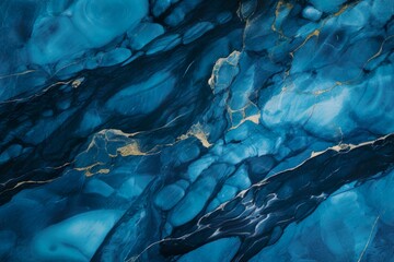 Canvas Print - sapphire blue background with marbled texture | Generative AI