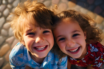 portrait of kids with smiling