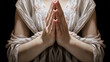 Woman's hands in praying position. Faith concept. AI generated