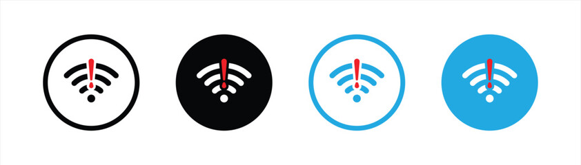 Canvas Print - wireless wifi icon set. connection problem, internet error icon symbol sign collection, vector illustration