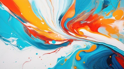 Wall Mural - Abstract Fluid Art with Flowing and Dripping Acrylics