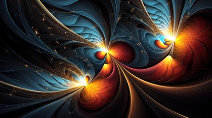 Wall Mural - Abstract Fractal Art with Intriguing Geometric Patterns