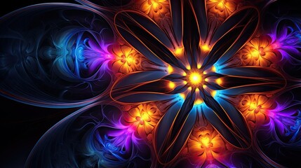 Sticker - Abstract Fractal Art with Vibrant Colors