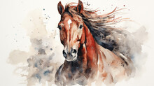A Minimalistic Illustration Of The Horse. Horse Painting.