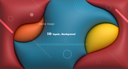 Wall Mural - vector, illustration abstract element with dynamic 3d shape, gradient color background. minimal line