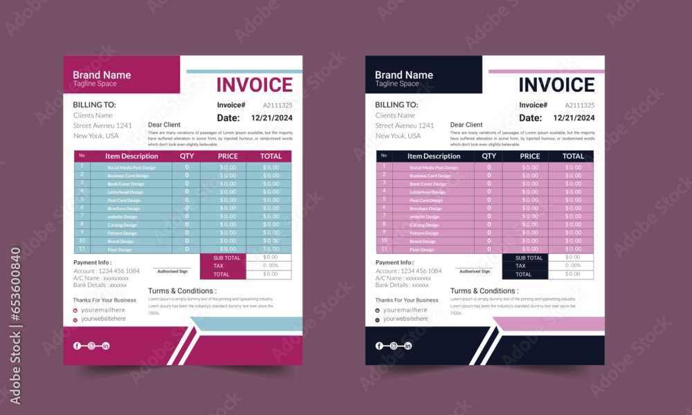 professional design invoice, quotation, letterhead template for you ...